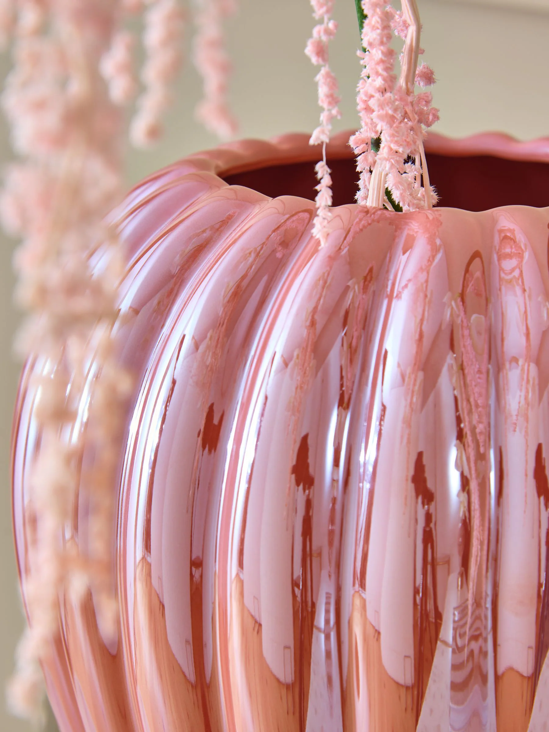 Lustre Ribbed Vase