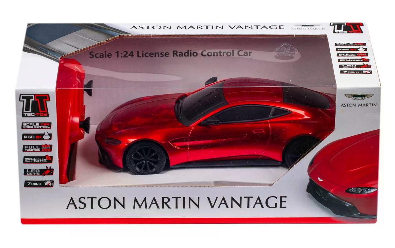Auto Aston Martin Vantage mit Licht, Rot, 1:24Ferngesteuerter Sportwagen mit Licht für Kinder ab 6 Jahren