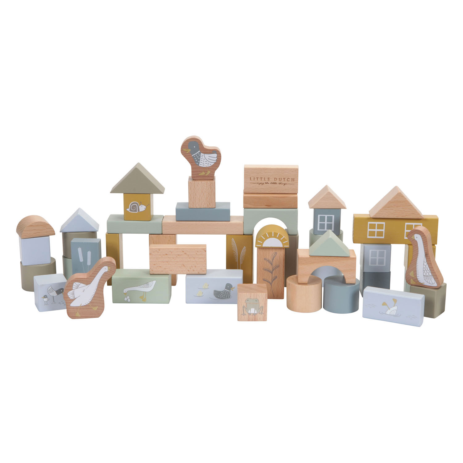 Little Dutch Houten Bouwblokken Blauw in Emmer, 50dlg.
