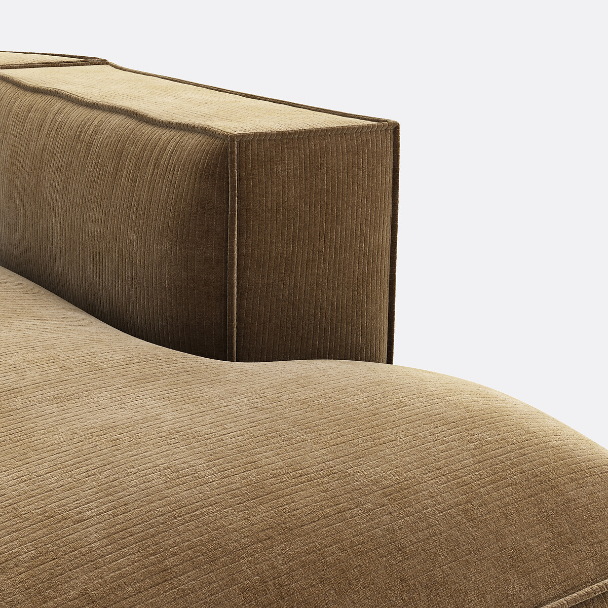 LA REDOUTE INTERIEURS<br>Sofá reto vintage de veludo cotelê de 4 peças Seven