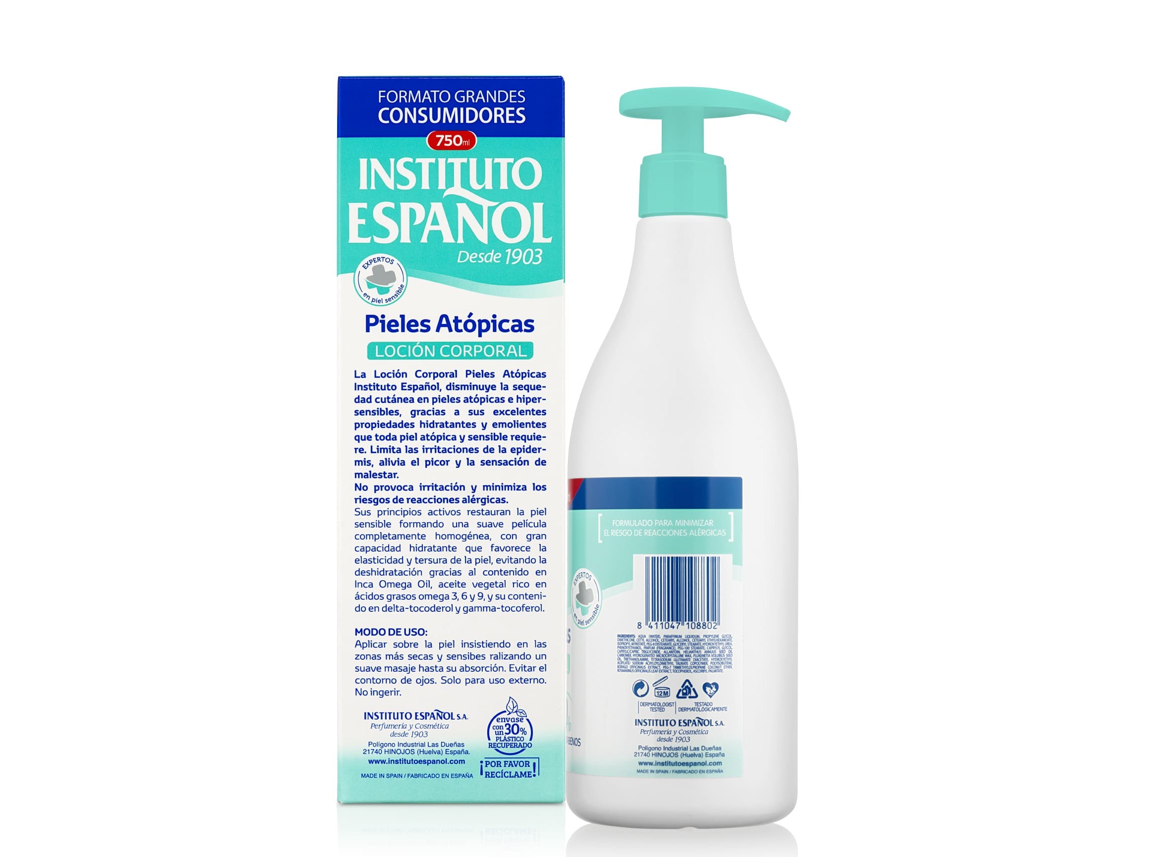 LOÇÃO CORPORAL INSTITUTO ESPAÑOL PELES ATÓPICAS 750ML