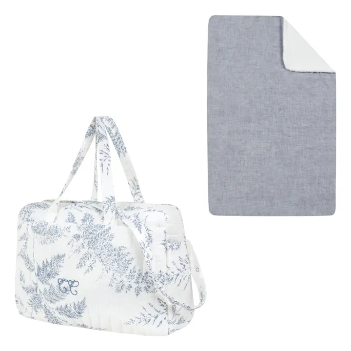 Tartine et Chocolat Sac et matelas à langer feuillage | Bleu marine