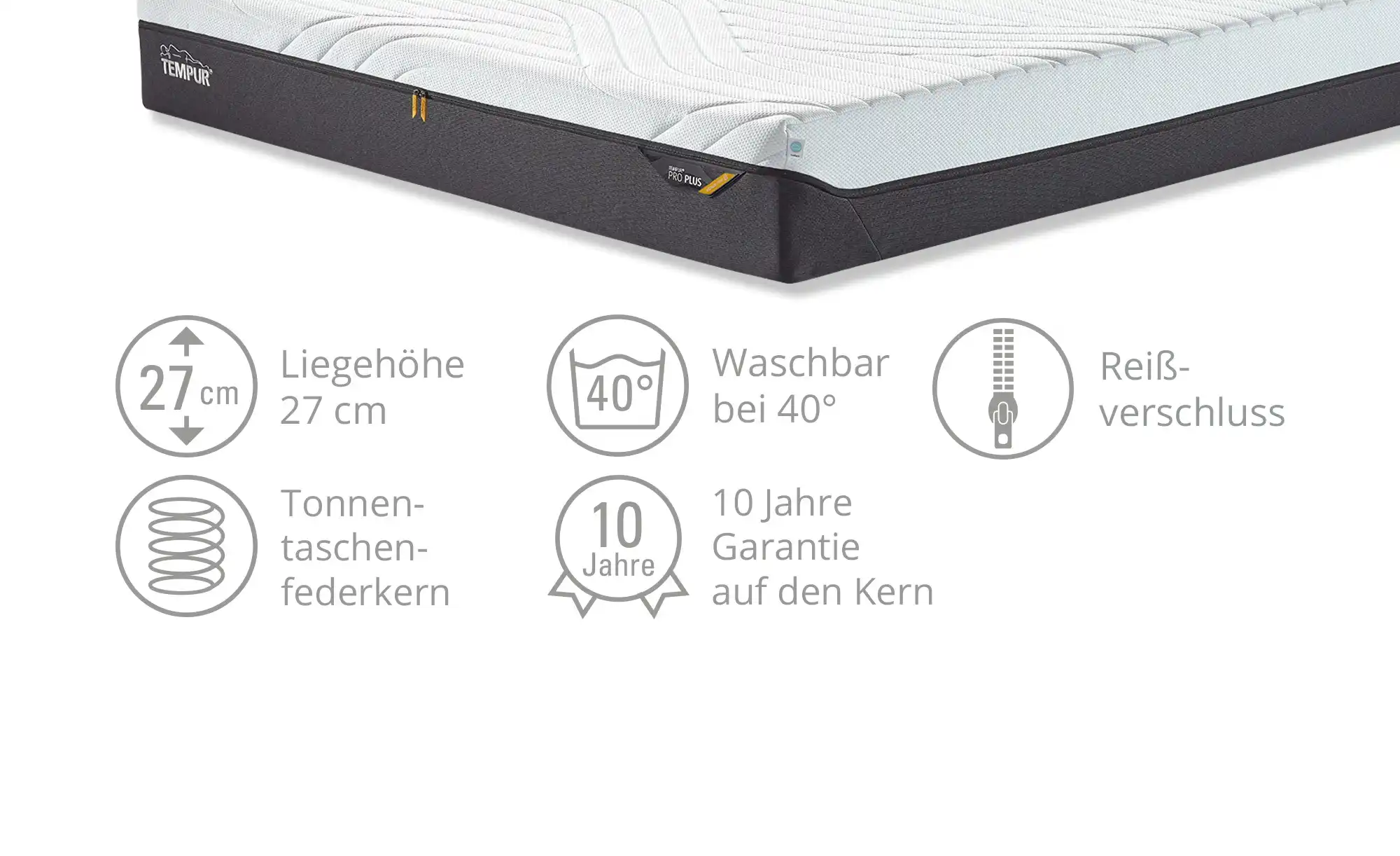 TEMPUR Viscoschaummatratze Medium Firm Pro Plus Hybrid CoolQuilt