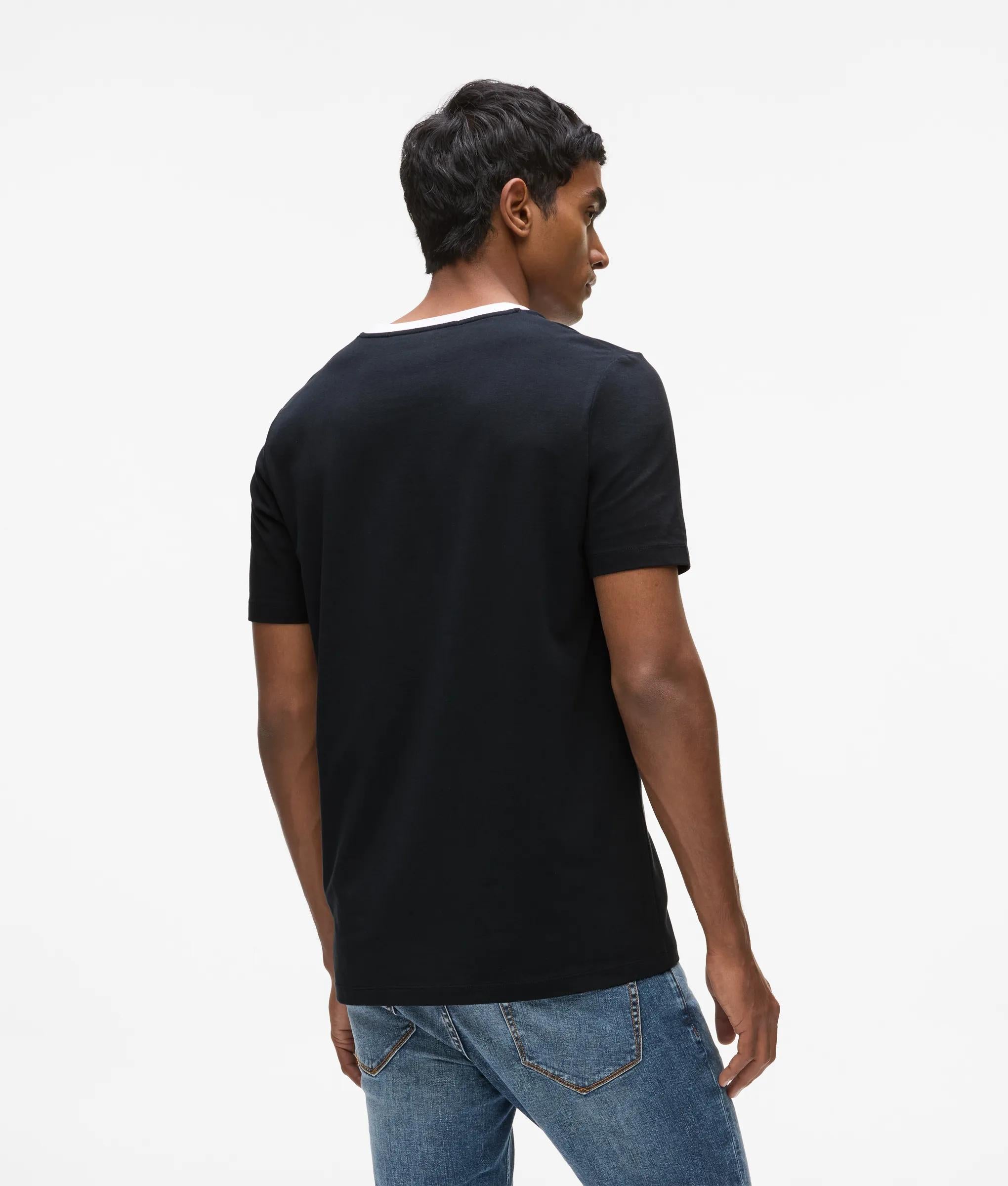 Contrast V-hals T-shirt