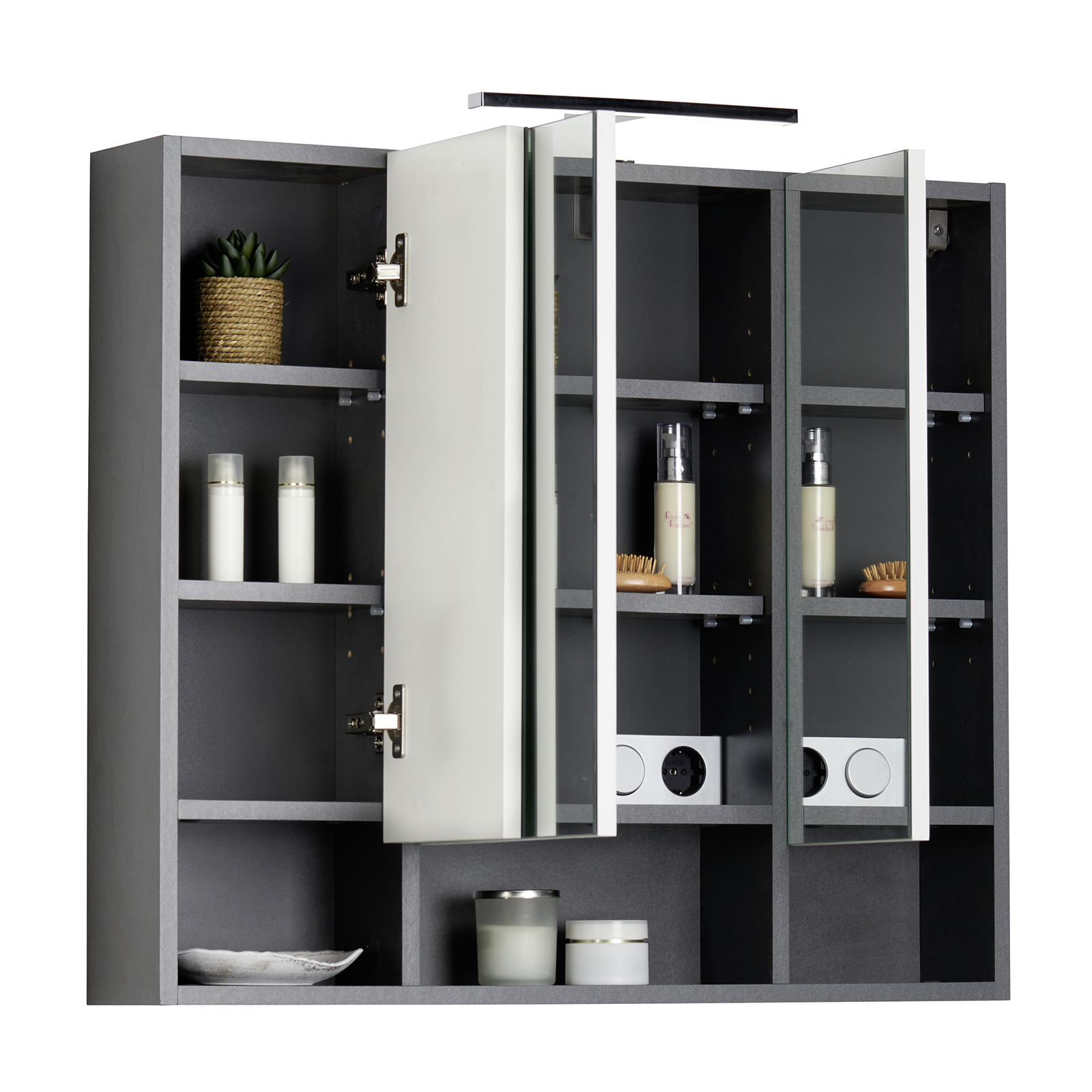 Luca Bessoni Spiegelschrank ALASSIO - Matera dunkel - 80 cm breit