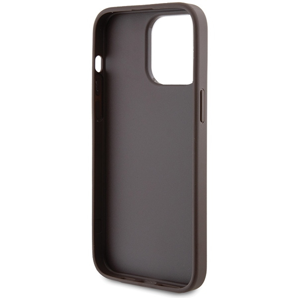 iPhone 15 Pro Max Hybrid Hardcase Hülle Metal Gold Logo (GUHCP15XG4GFBR) - Braun