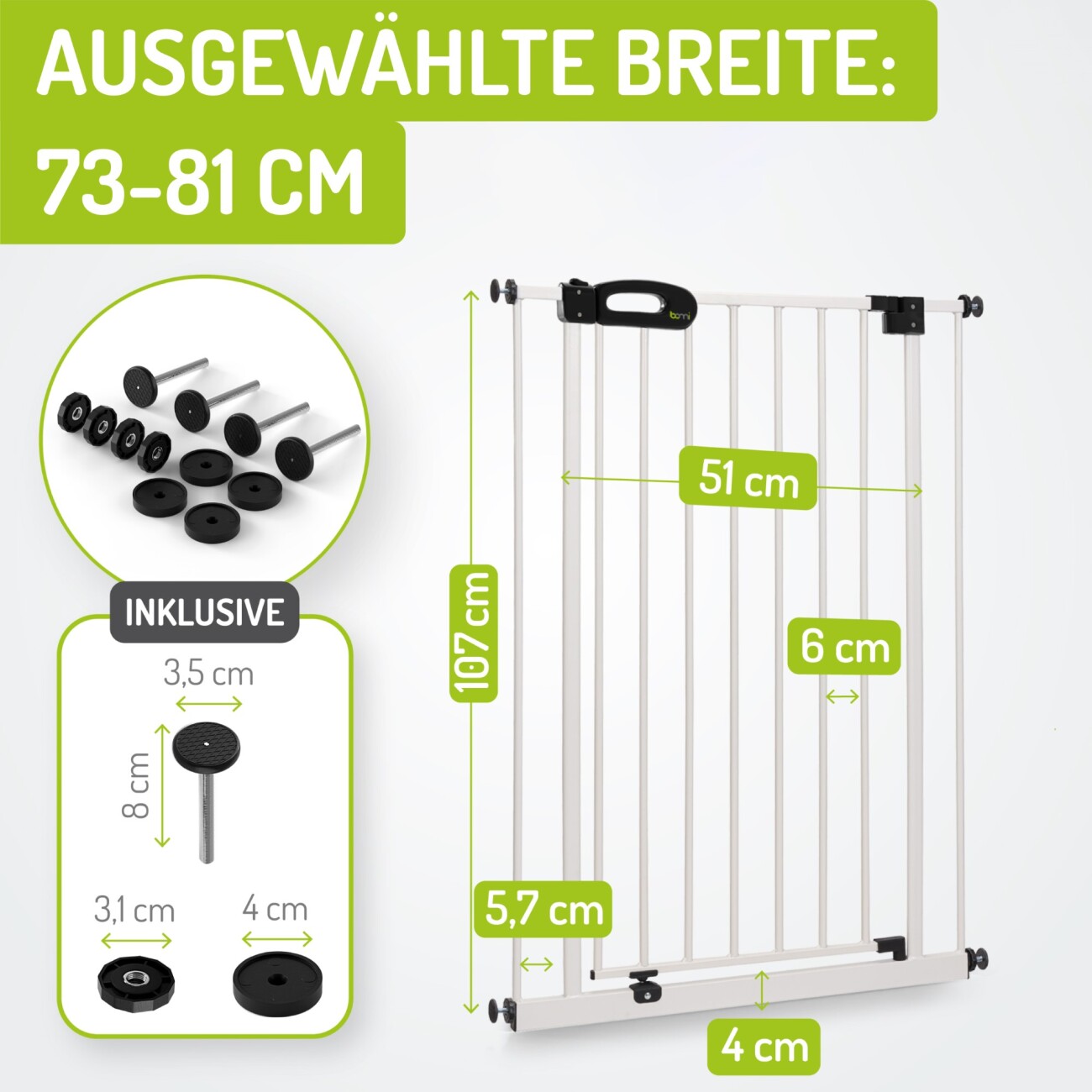 bomi Türschutzgitter Mira 63-111 cm S