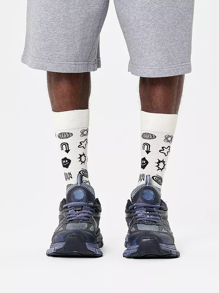 HAPPY SOCKS Herren Socken TECHY SOCK 41-46 white creme