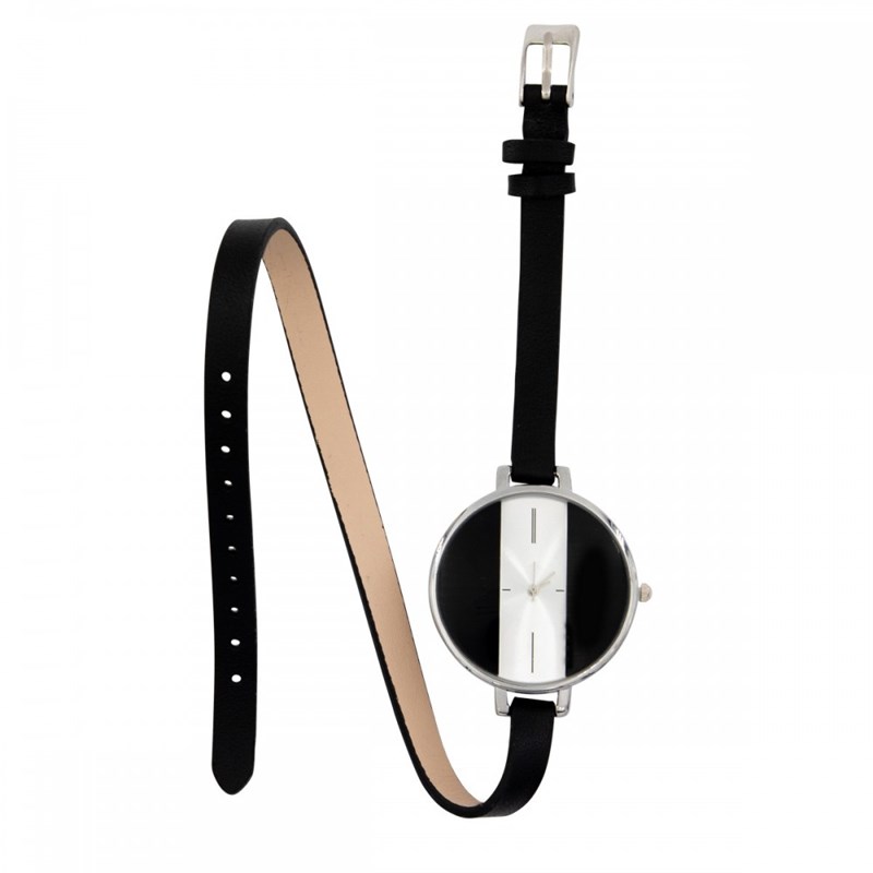 Coffret montre Femme M. JOHN bracelet Cuir Noir