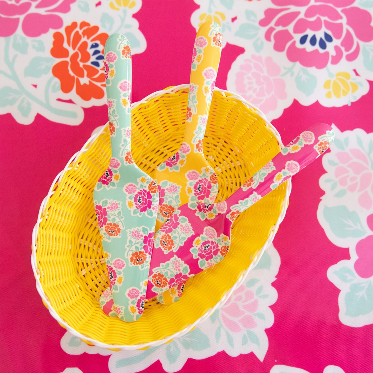Pelle à tarte fleurs roses Datcha Pause goûter