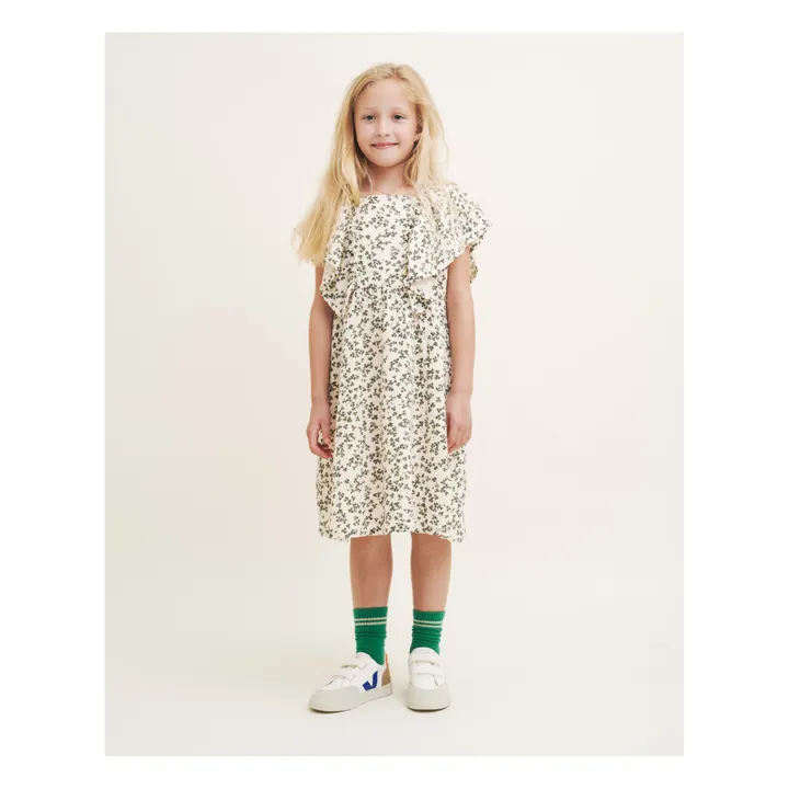 garbo&friends Robe Trèfles Mousseline de Coton | Ecru