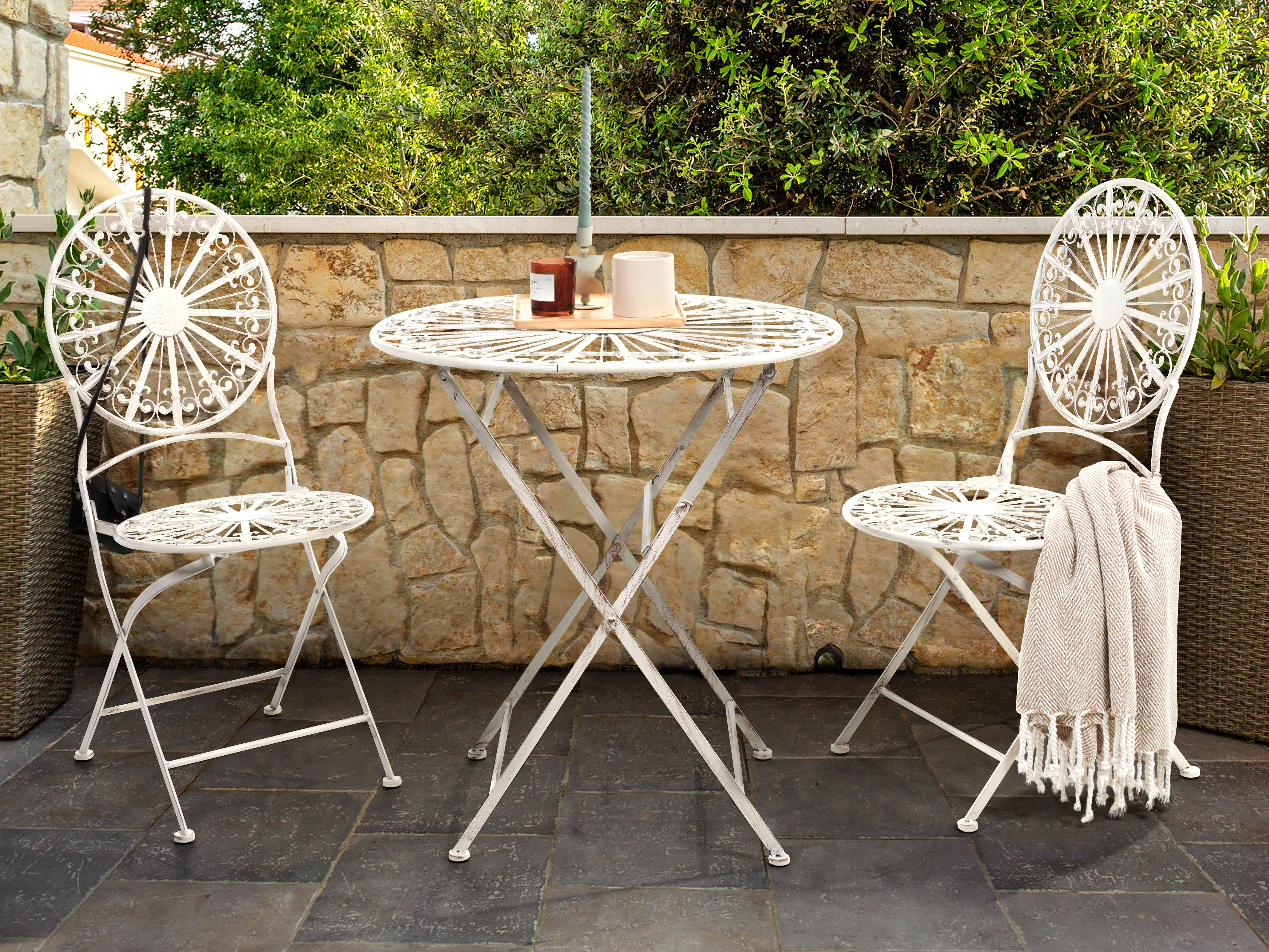 Bistroset inklapbaar SCAFA Metaal Wit