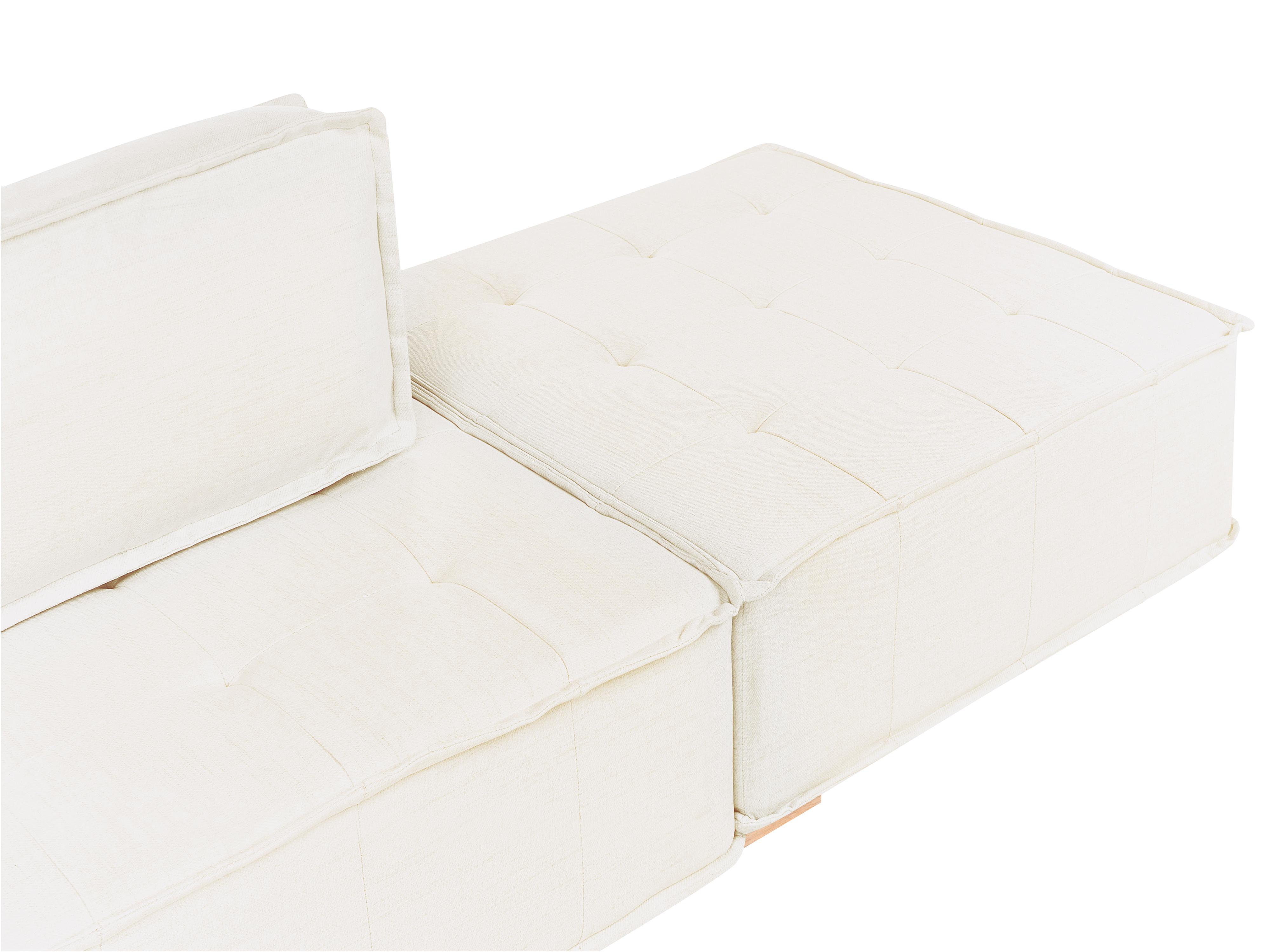 Modulaire bank 2-zits TIBRO Stof Gebroken wit