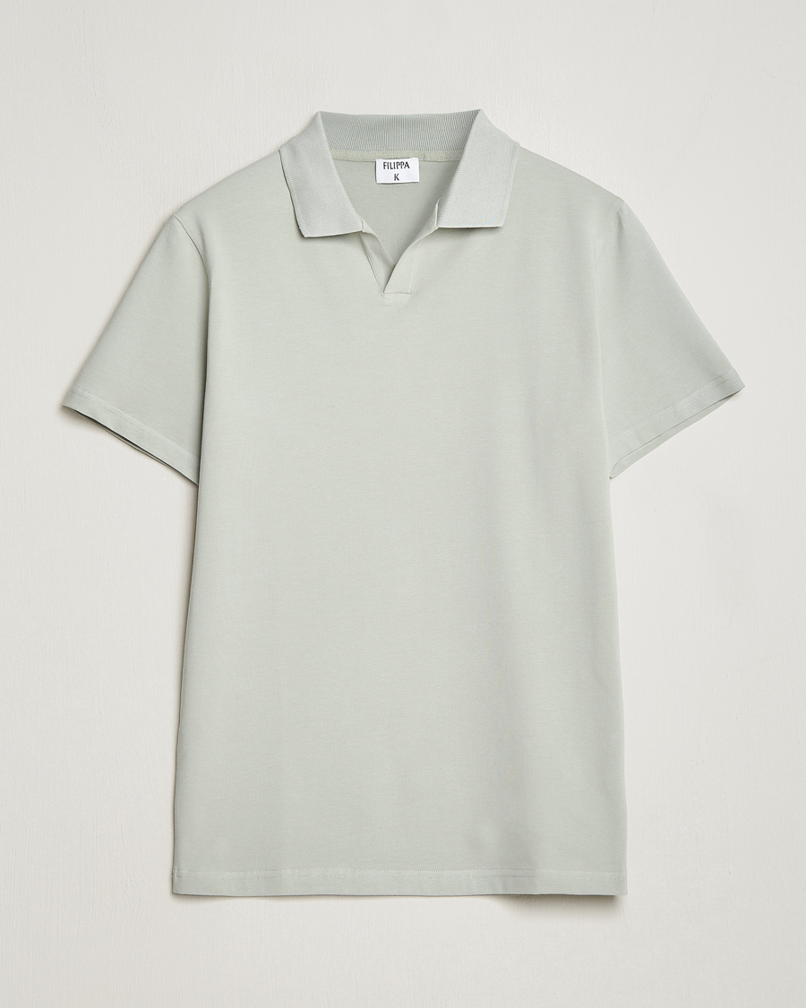 Filippa K Soft Lycra Polo T-Shirt Green Grey