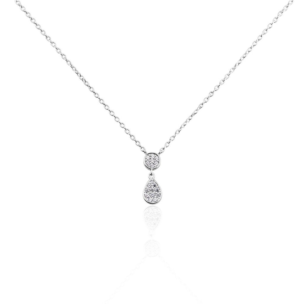 Collier Aletha Argent Blanc Oxyde De Zirconium