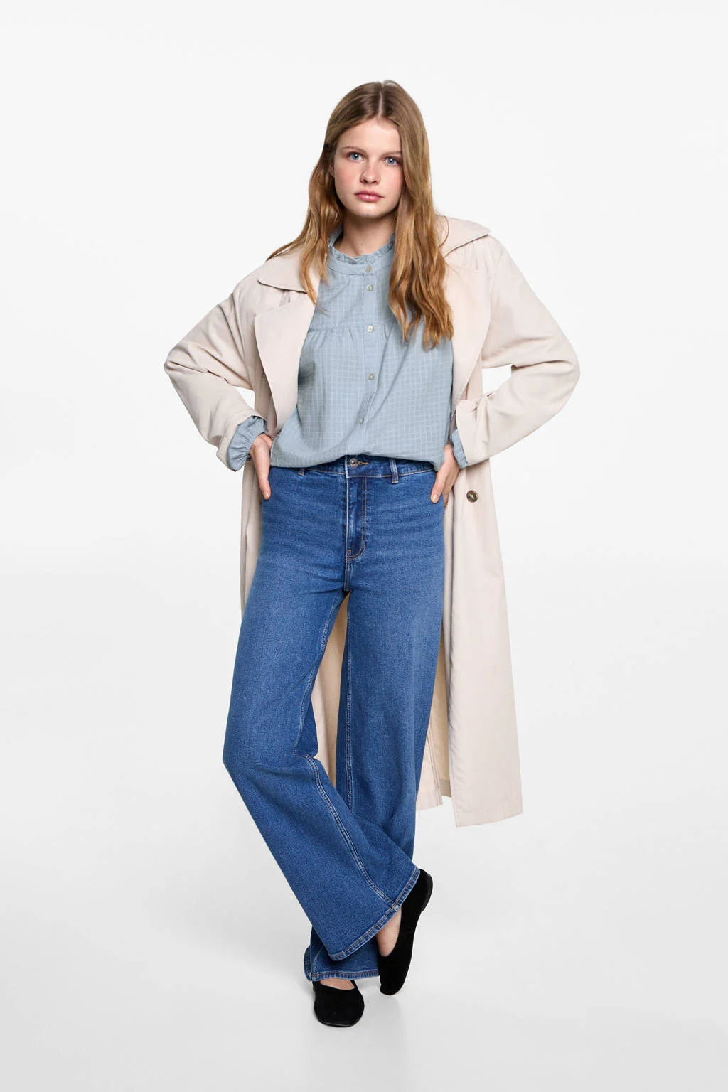 MANGO TEEN blouse lichtblauw