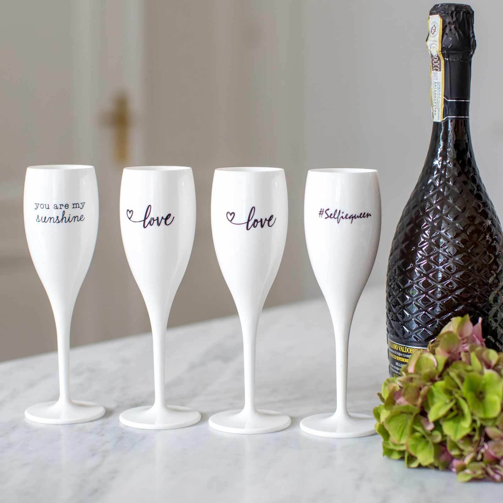 Koziol Sektglas Superglas mit Druck CHEERS NO. 1 100 ml