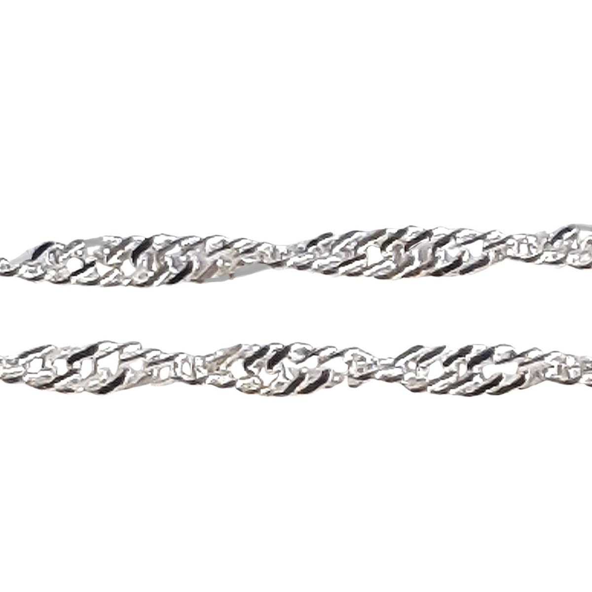 Chaine femme enfant 45 cm maille torsadée singapour en argent 45cm 1,90mm
