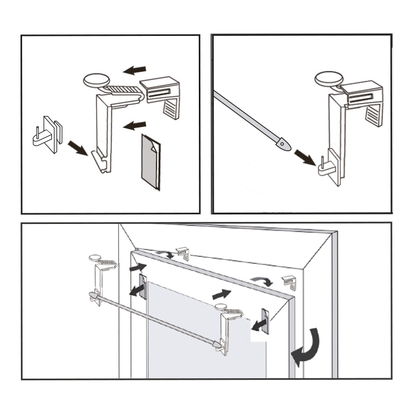 Set 2 clips tringle pour vitrage