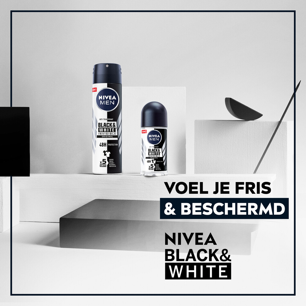6x Nivea Men Deodorant Spray Invisible for Black & White150 ml