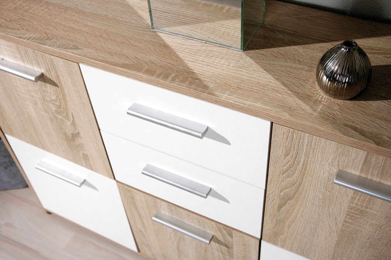 Kommode MAXIM115x77x30 cm Dekor Sonoma-Eiche/weiß