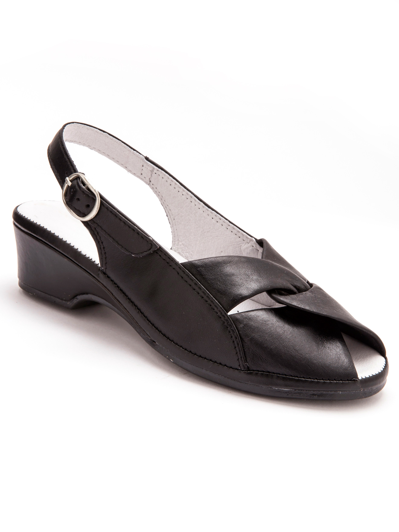 Sandales en cuir, grande largeur