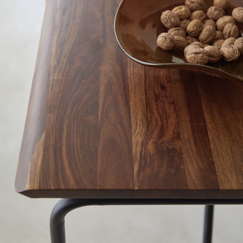 Table haute Talia en bois de palissandre et métal L 140 x P 85 cm