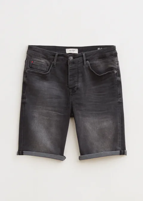 Denim korte broek zwart (ZW.USED)