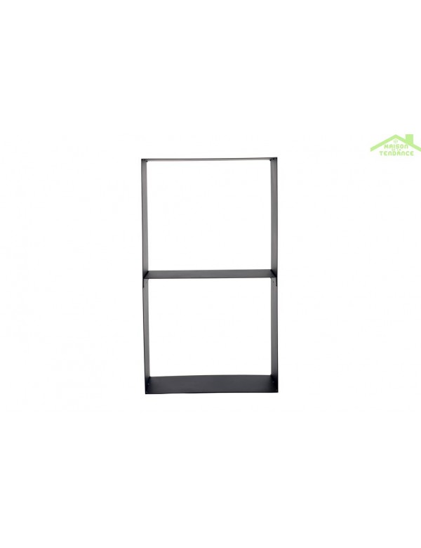 Range bûches casey en acier noir à 2 étages 45x30x80 cm