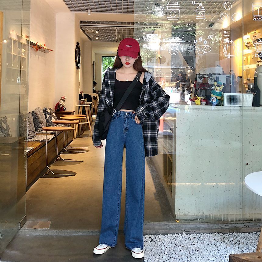 Iduna - High-Waist Wijde Jeans