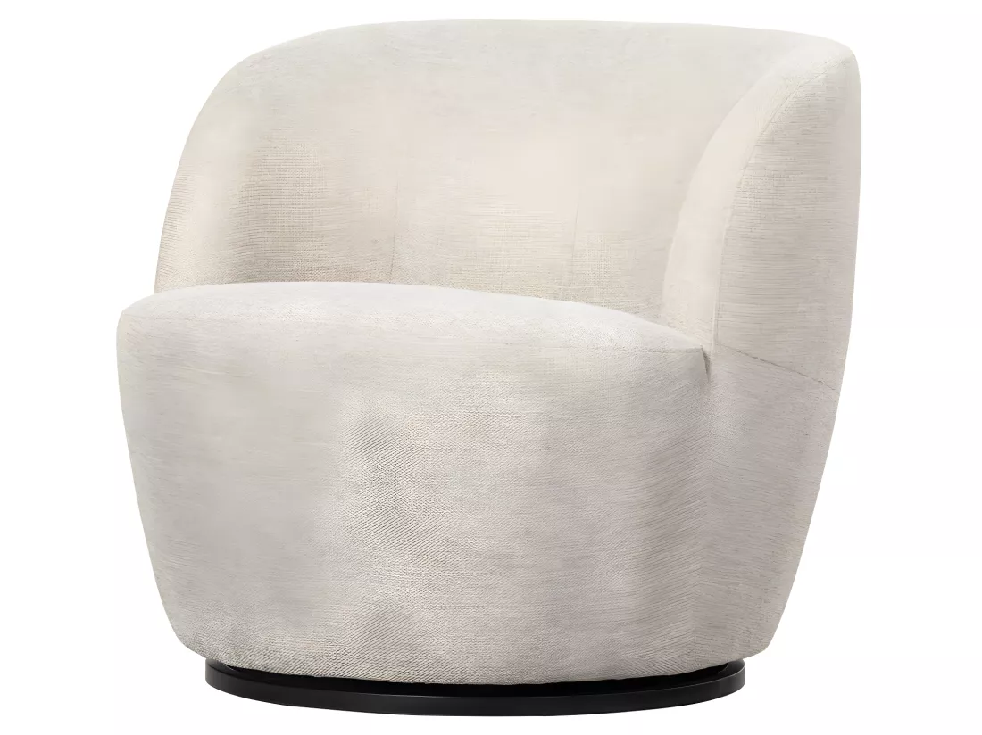 Serra - Fauteuil pivotant design en tissu - Ecru