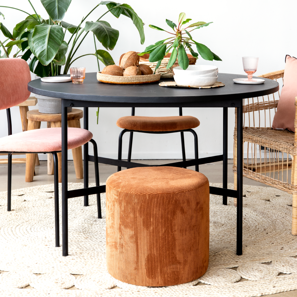 Eettafel Cleo zwart Ø120 cm