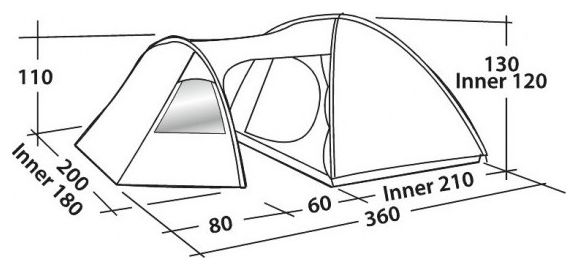 Tente de camping Easy Camp Eclipse 300 Vert