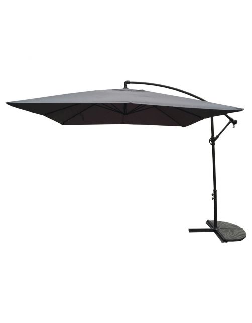 Bestgarden Zweefparasol Aluminium Hangend - Tuinmeubelen - 3x3 m Antraciet