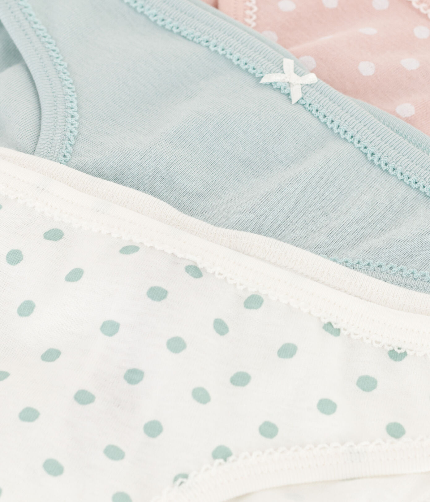 Lot de 3 culottes à pois en coton petite fille