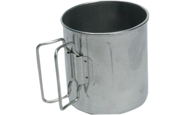 Berger Tasse Edelstahlbecher mit Faltengriff