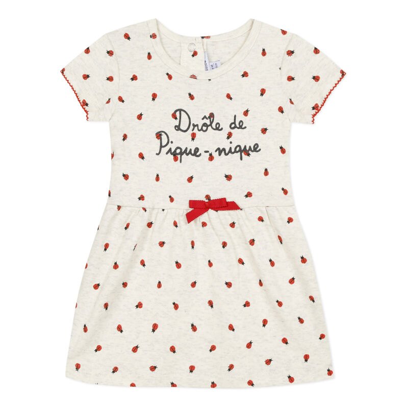 Robe en coton écru imprimé coccinelle bébé fille Absorba Aucune nuance