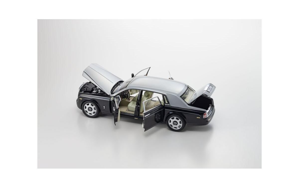 Rolls-Royce Phamtom EWB Schwarz / Silber, 1:18<br>Detailgetreues Modellauto für Sammler im Massstab 1:18