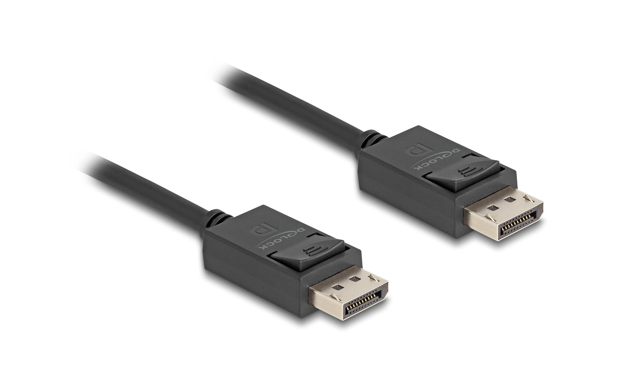 Kabel 16K 30 Hz / 8K 60 Hz DisplayPort - DisplayPort, 2 mDelock DisplayPort Kabel 16K 30 Hz / 8K 60 Hz 40 Gbps 2 m