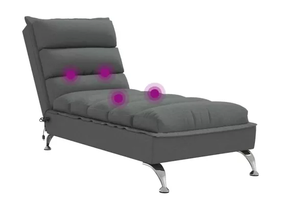 Prolenta Premium - Chaise longue de massage avec coussins gris foncé tissu