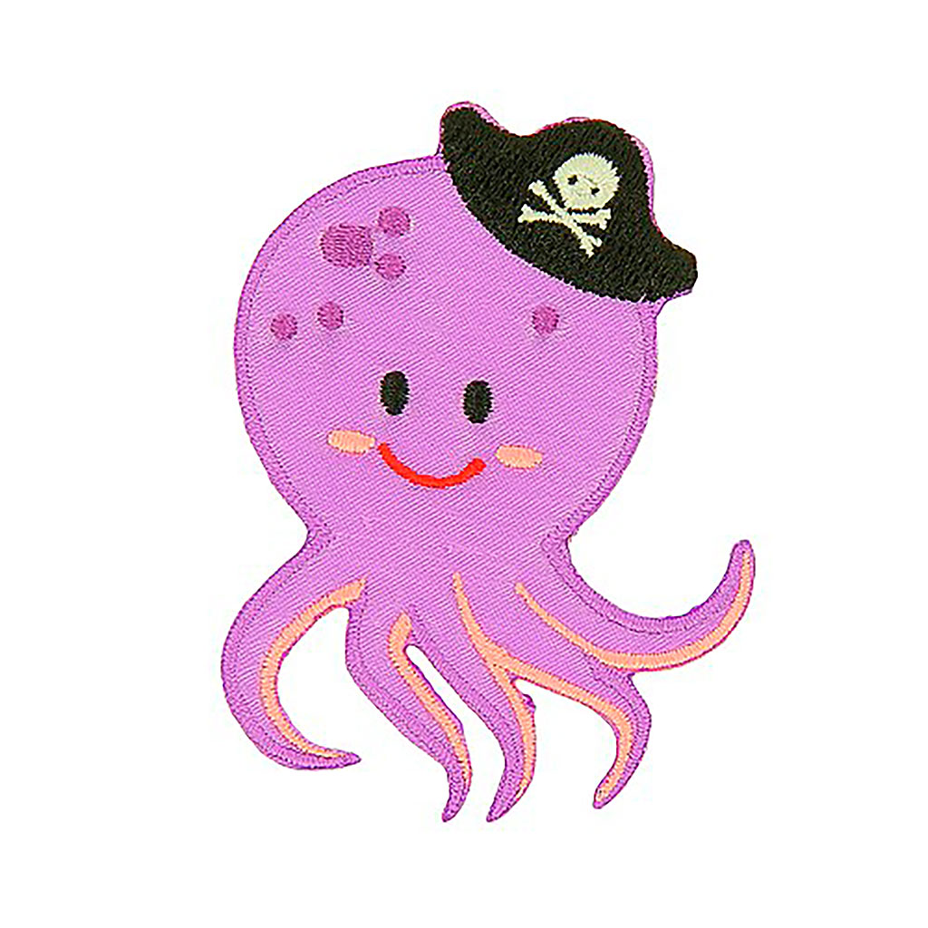 Ecusson thermocollant pieuvre pirate violet