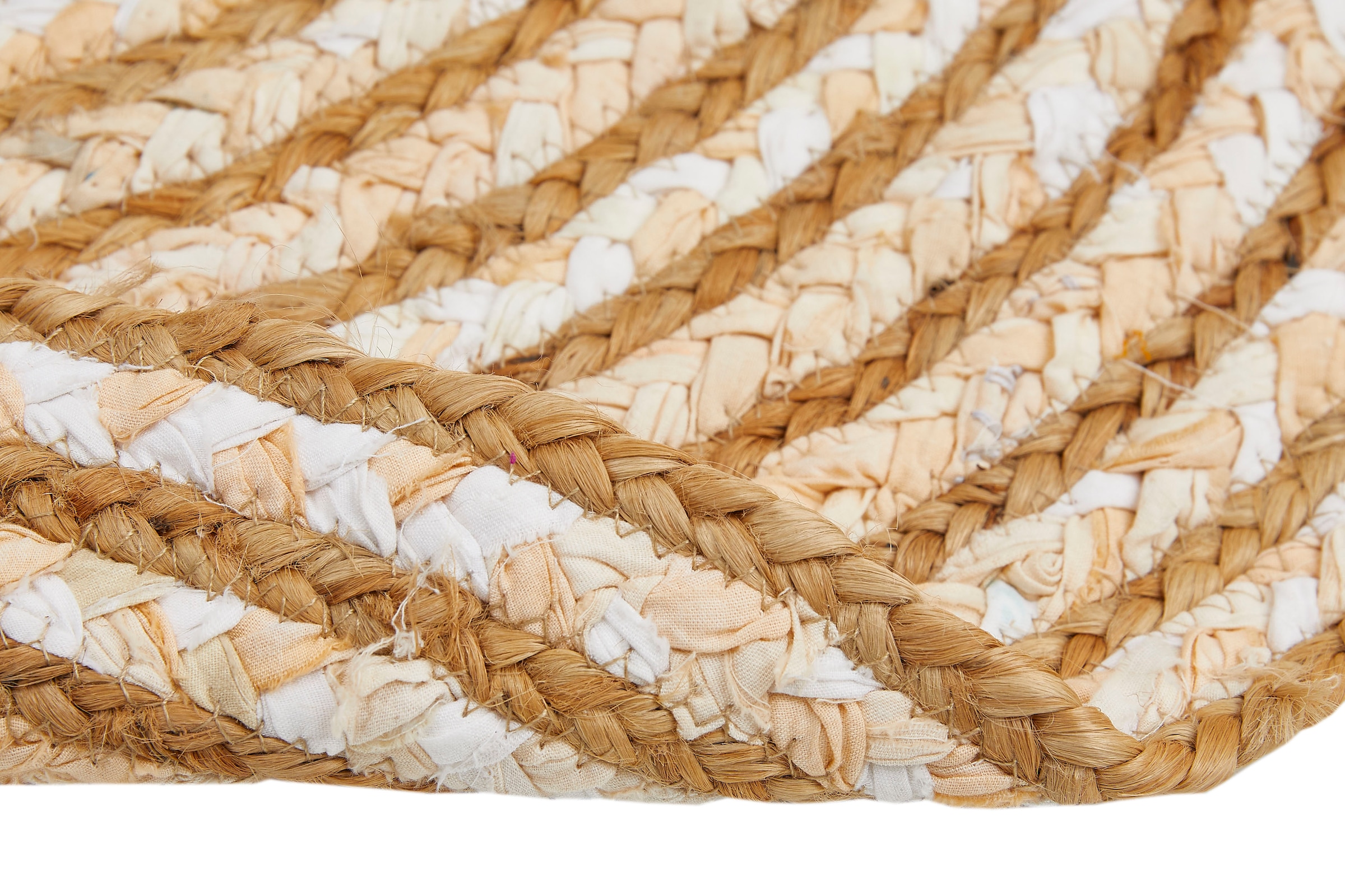 Barbara Becker Teppich »Ethno« rund 4 mm Höhe Flachgewebe, handgeflochten, Ø 80 cm, aus Jute & recycelte Baumwolle