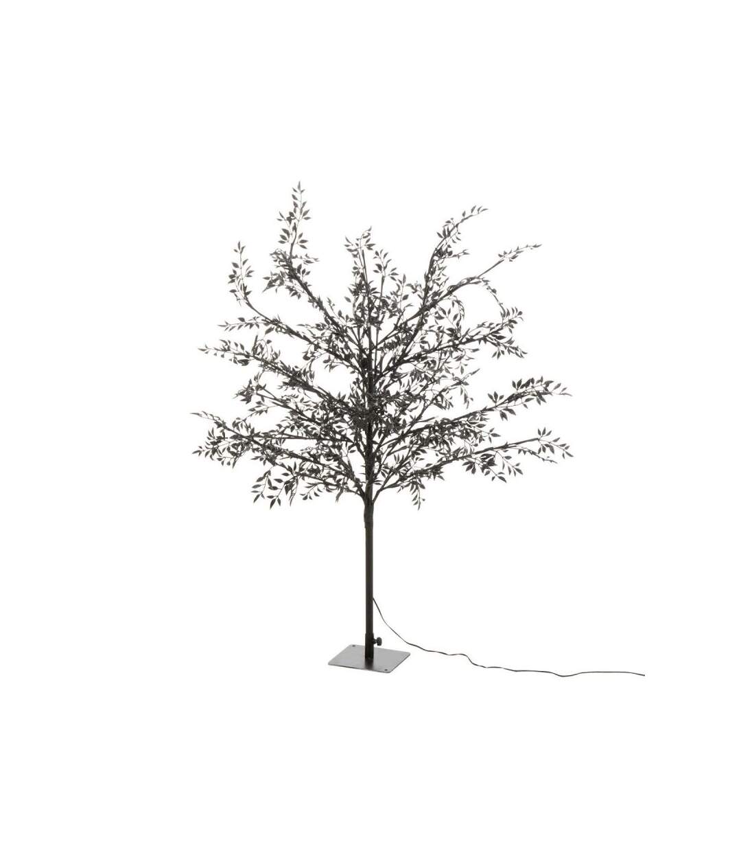 Paris Prix - Arbre Décoratif Led feuilles Paillettes 100cm Noir