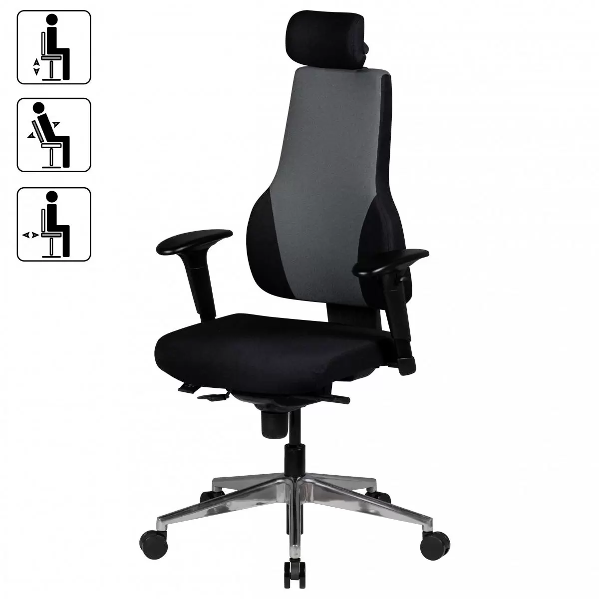 Bürostuhl Altea grau,schwarz,silber