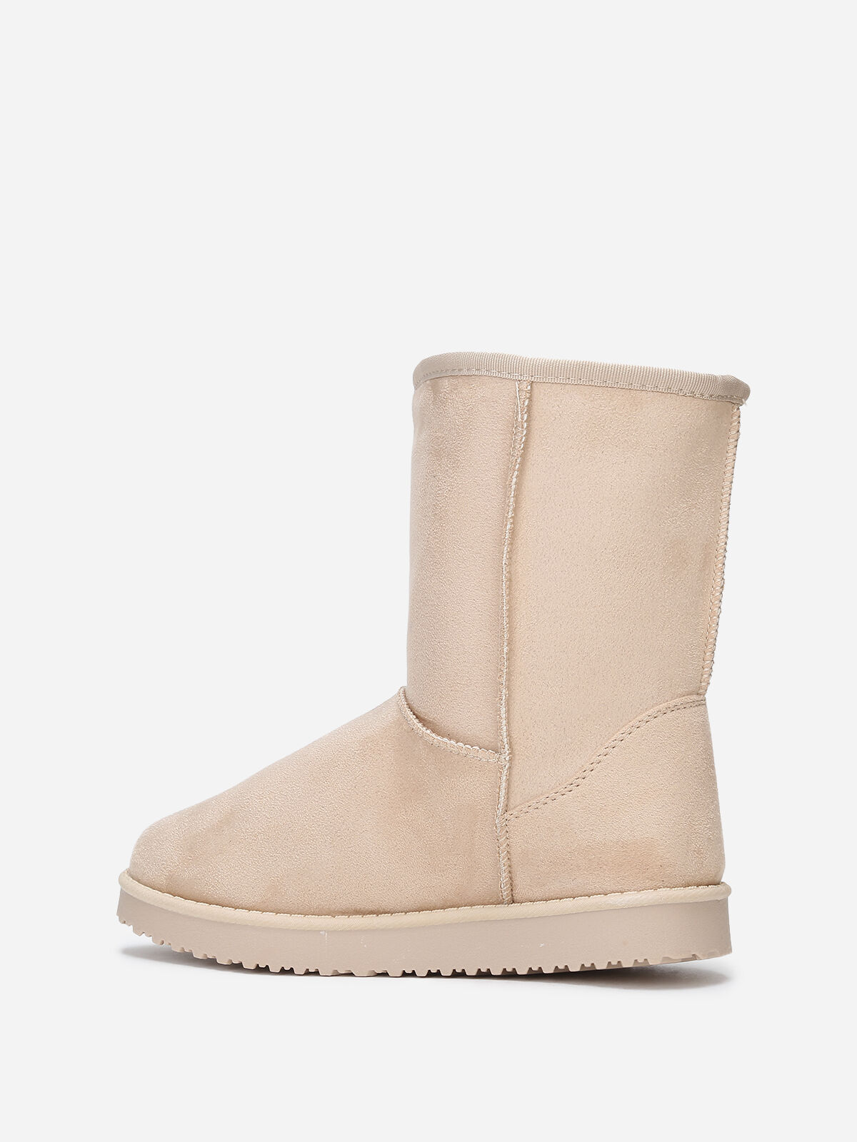 Boots fourrées à semelle épaisse- Beige
