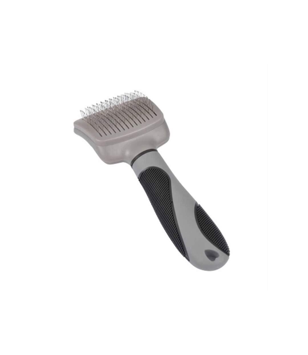 Paris Prix - Brosse De Toilettage manche Ergonomique 19cm Gris