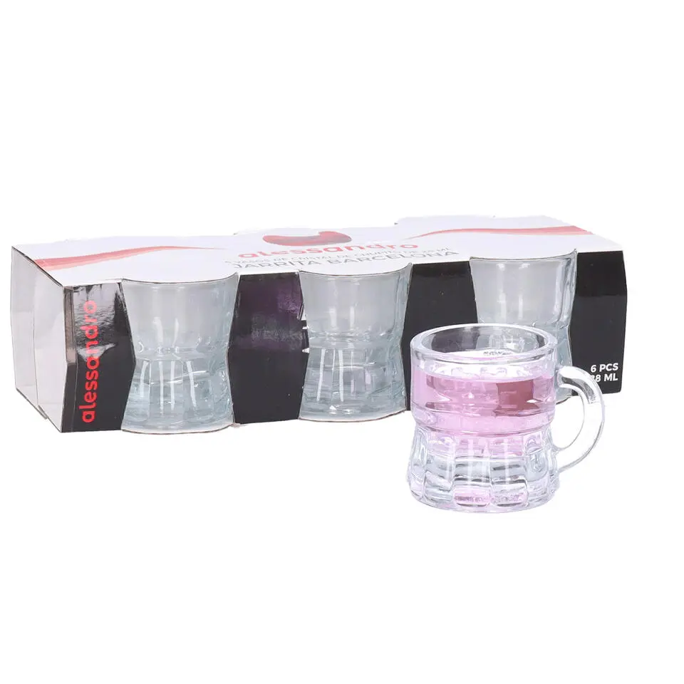 Alessandro Shotglaasjes Barcelona - 6x - met oor - glas - 28 ml
