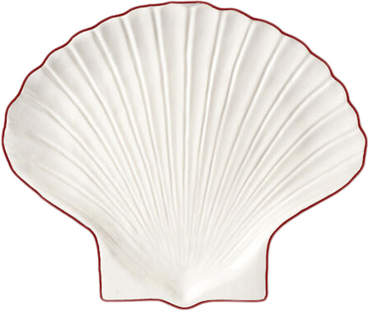 BYON Plate Shell Line S White/red
