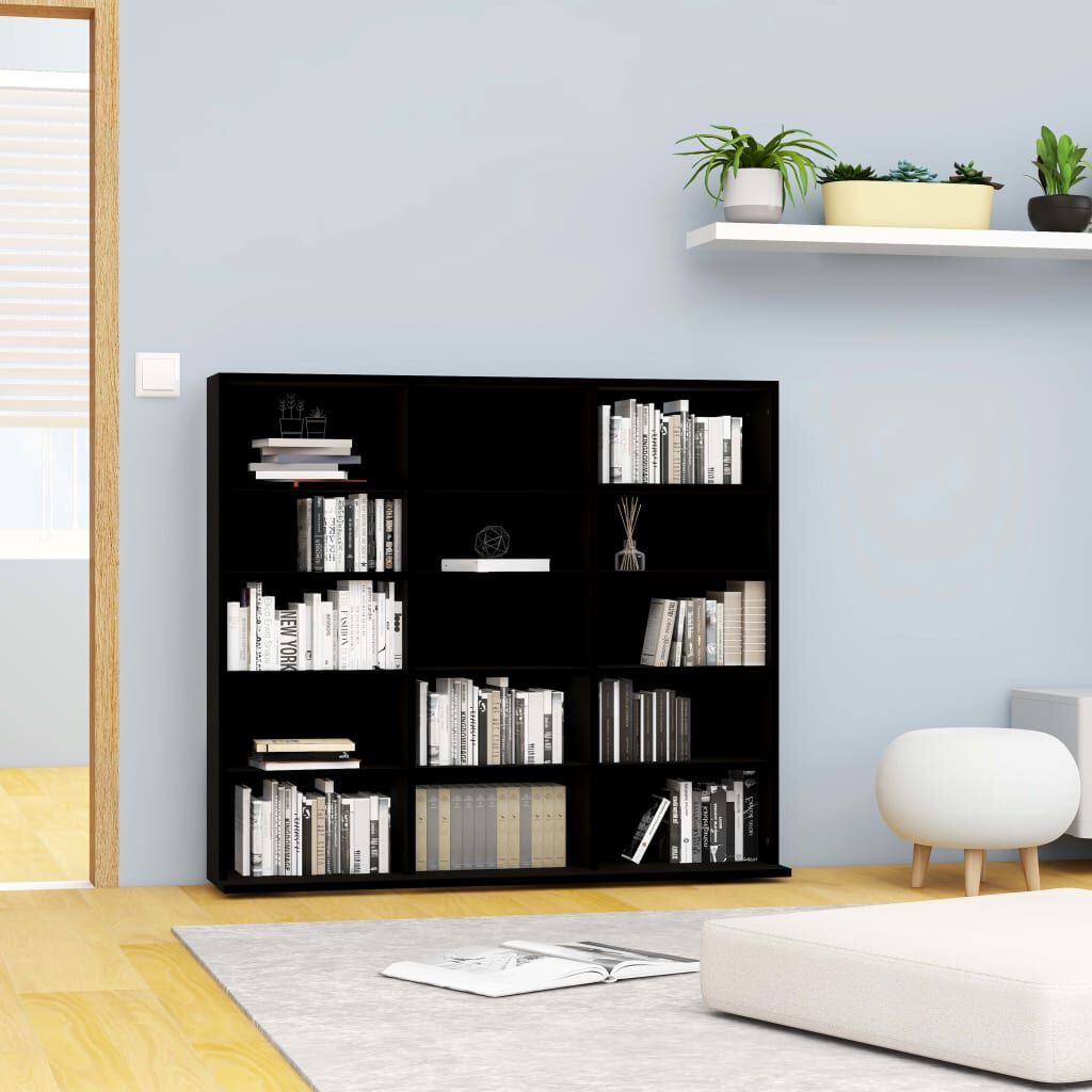 vidaXL CD-kast zwart 100 x 23 x 89,5 cm