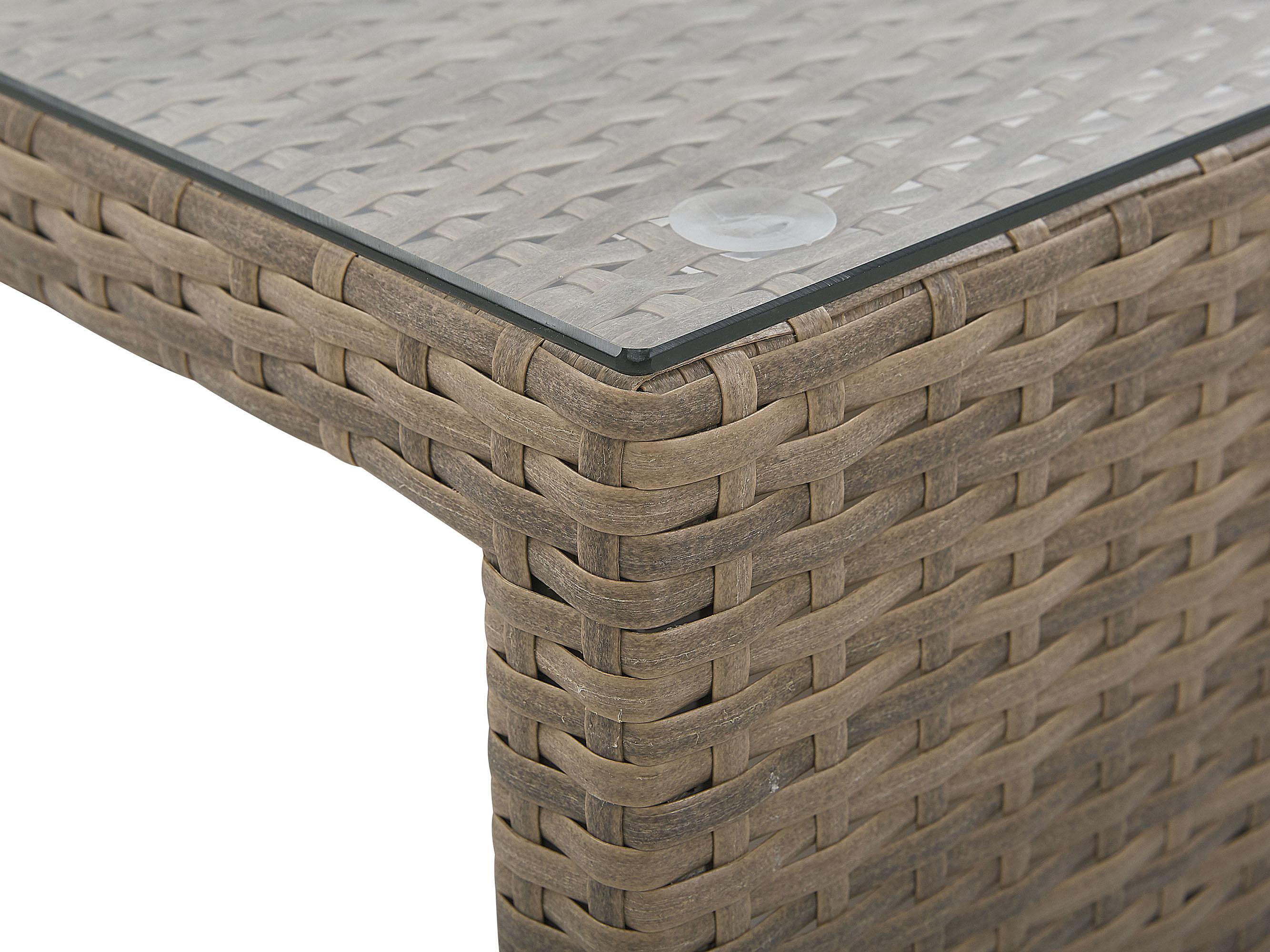 Loungeset met tafel en ottomaan 5-zits BELLUNO PE rotan Wit
